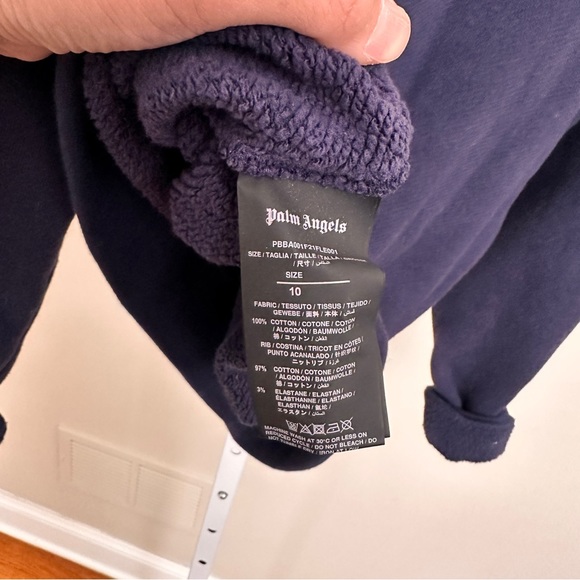 Palm Angels Kids Logo Teddy Printed Crewneck Sweatshirt size 10 - Picture 4 of 6